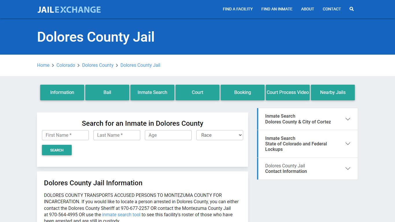 Dolores County Jail Roster Lookup, CO, Inmate Search